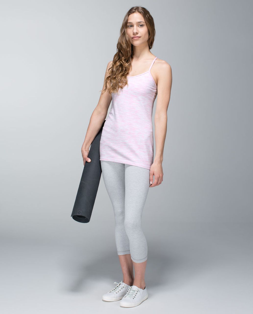 Lululemon Power Y Tank *Luon - Wee Are From Space White Barely Pink / Barely Pink