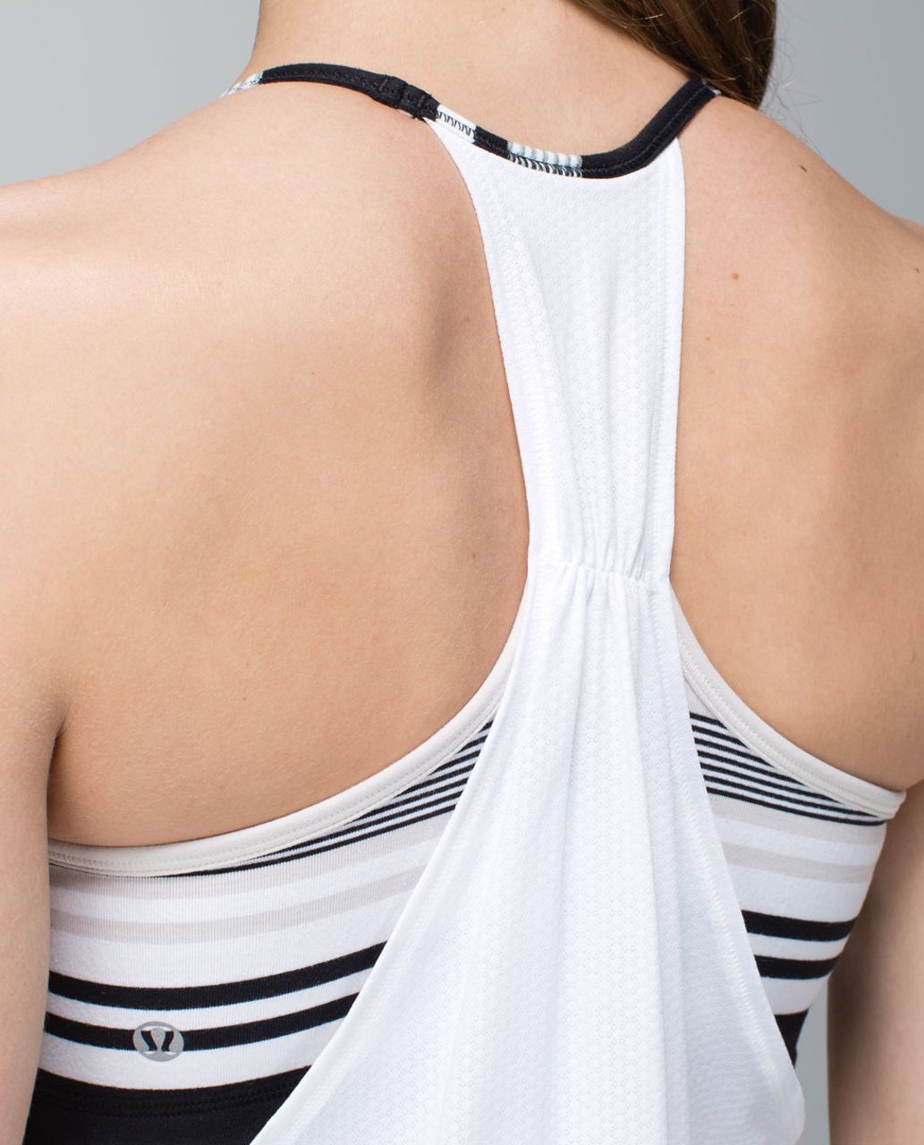 Lululemon No Limits Tank - White / Groovy Stripe Static Wave Dune / Dune