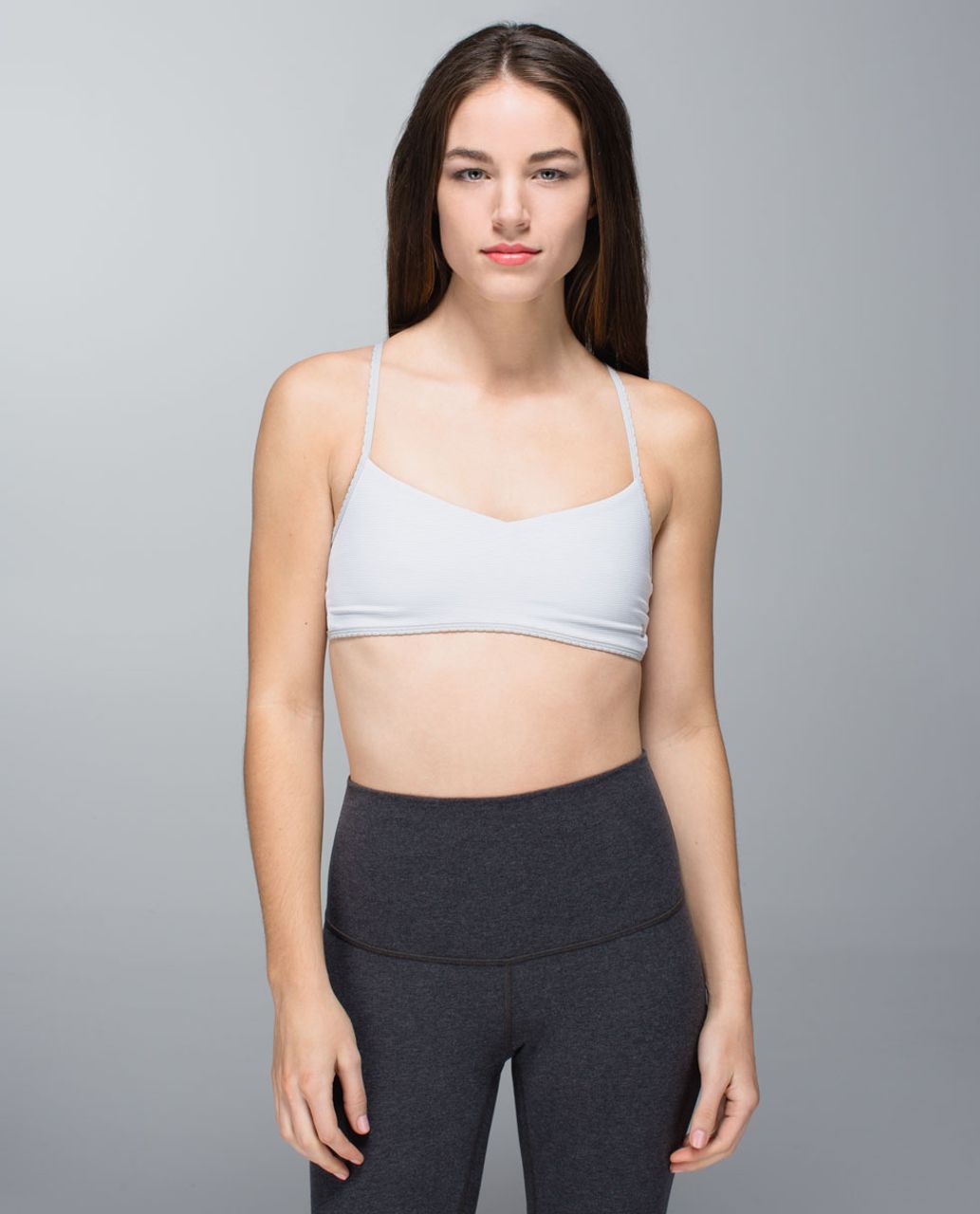 Lululemon Hot Spell Bra - Wee Stripe White Silver Spoon / Silver Spoon