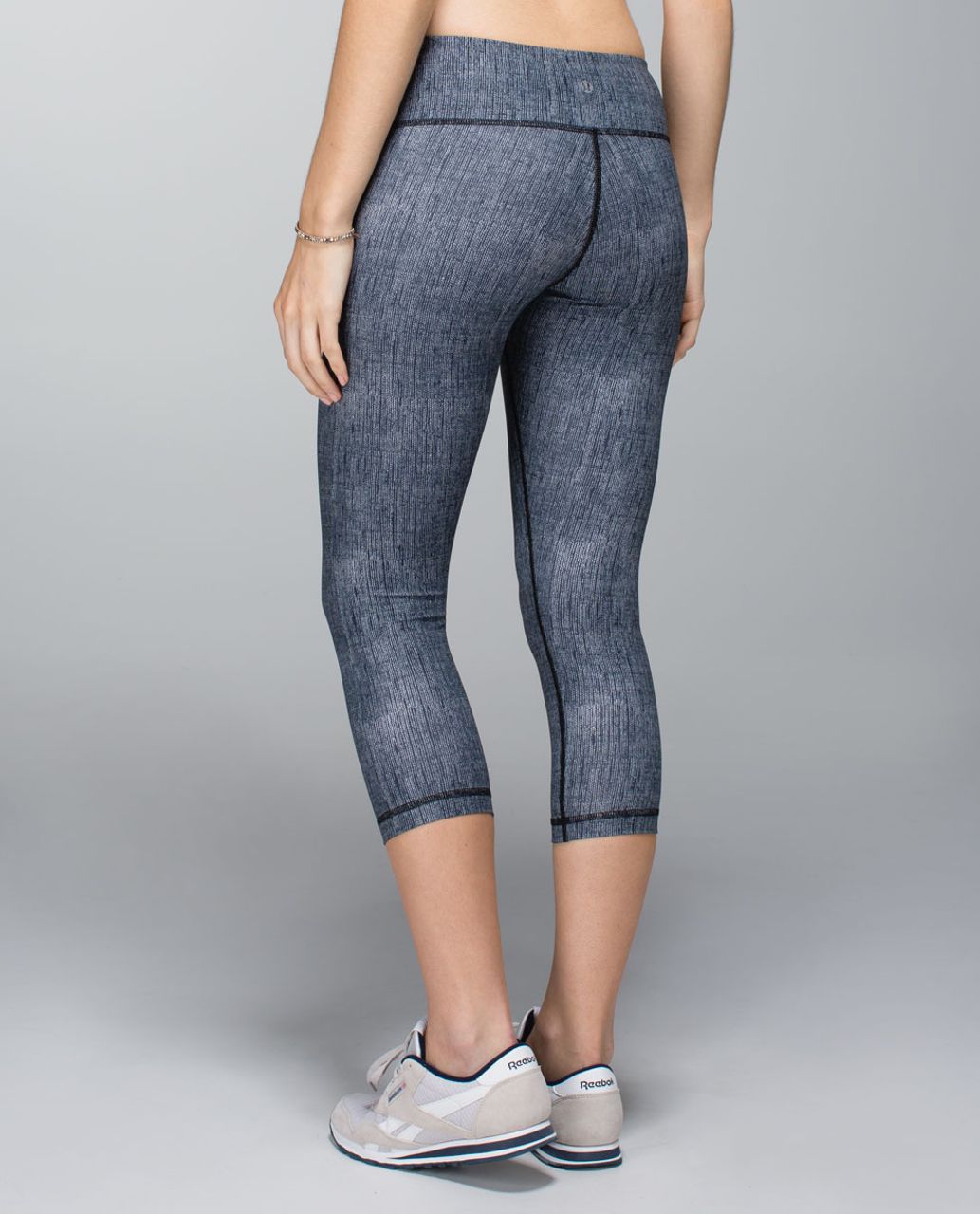 Lululemon Wunder Under Crop *Full-On Luxtreme - Burlap Texture Black Dune /  Black - lulu fanatics