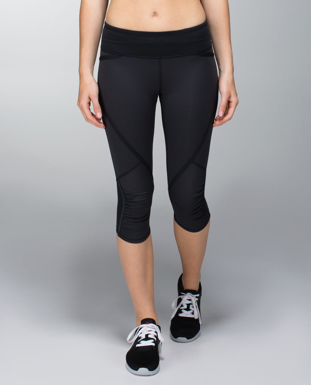 Lululemon Run:  Pace Crop - Wee Stripe Black / Black