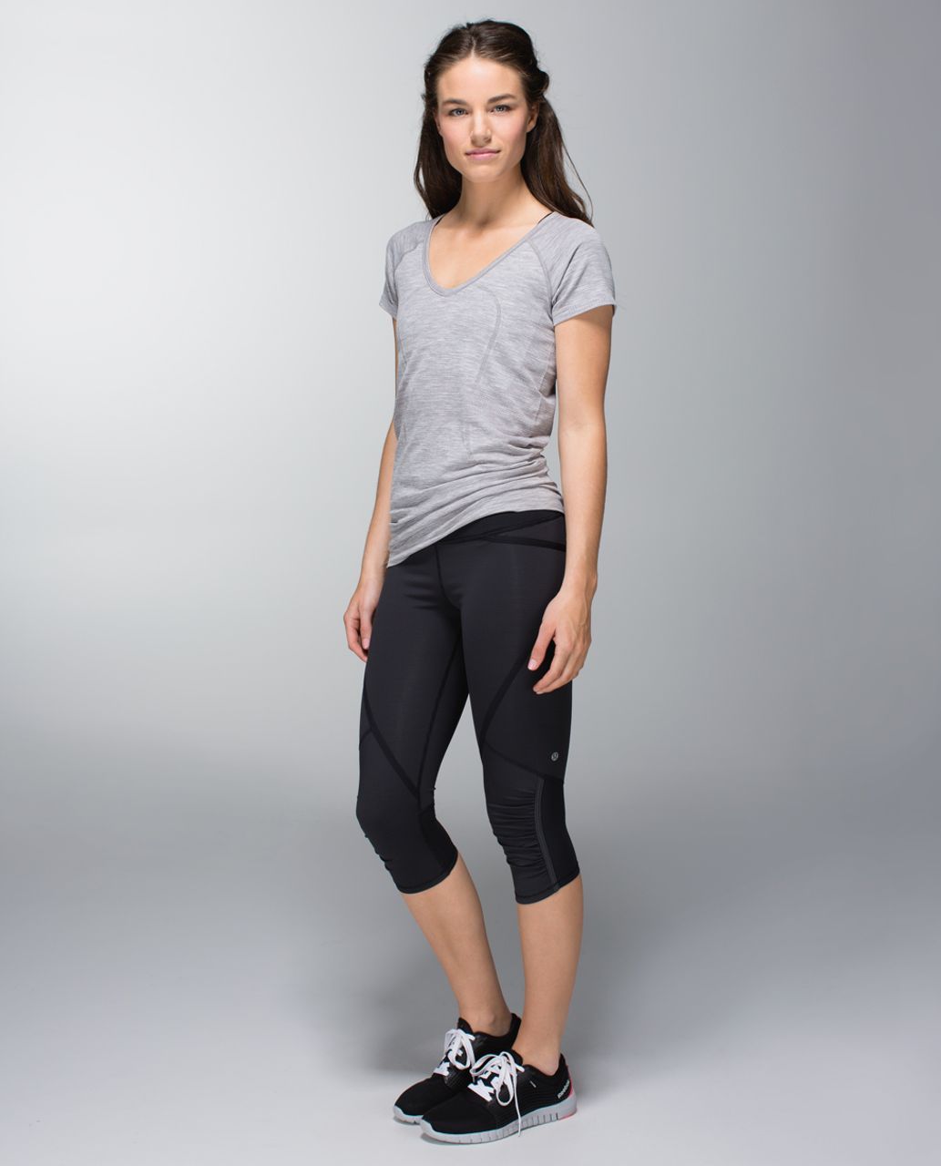 Lululemon Run:  Pace Crop - Wee Stripe Black / Black