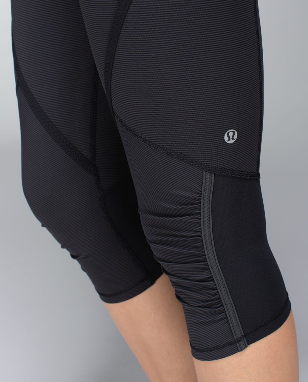 Lululemon Run:  Pace Crop - Wee Stripe Black / Black