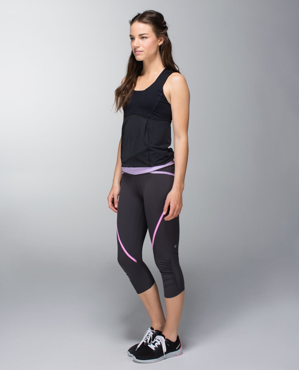 Lululemon Run: Pace Crop - Soot / Pretty Purple - lulu fanatics