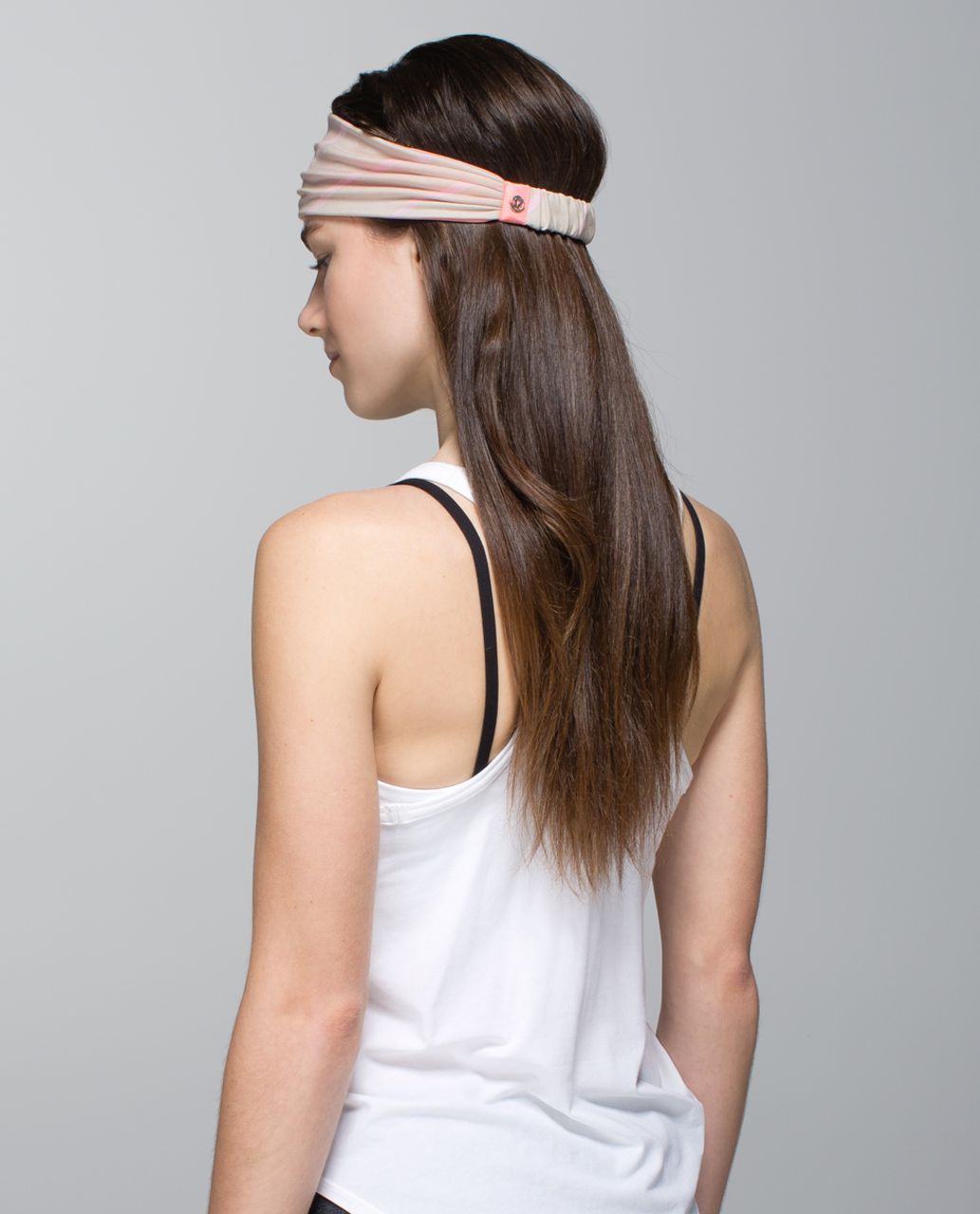 Lululemon Bang Buster Headband *Reversible - Pop Stripe Heathered Dune / Bleached Coral