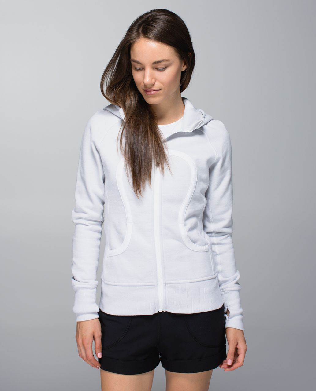 Lululemon Scuba Hoodie II - Wee Stripe White Silver Spoon / White