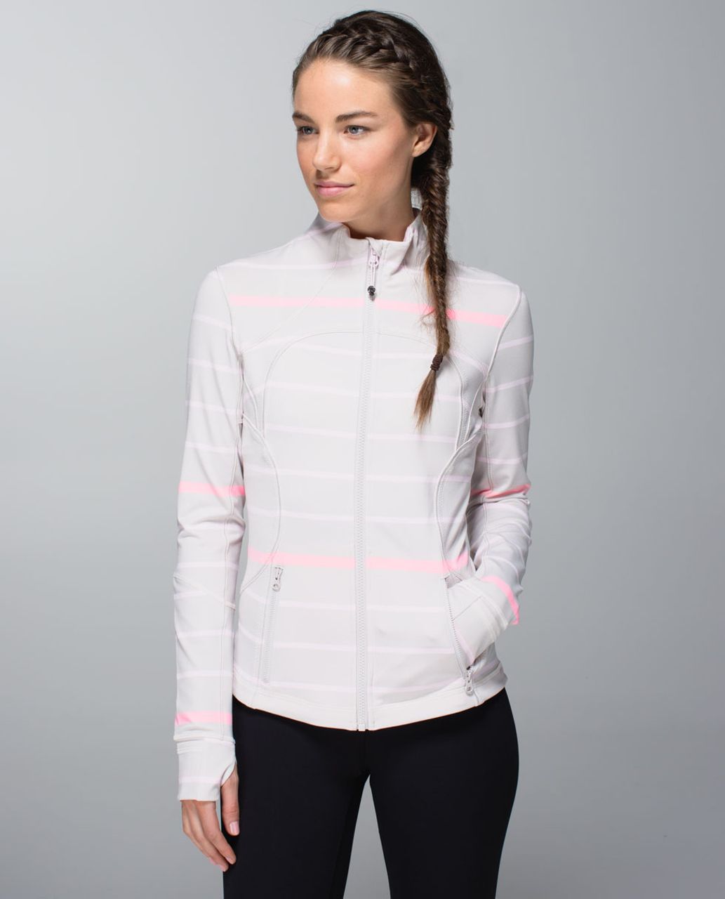 Lululemon Forme Jacket *Cuffins - Pop Stripe Heathered Dune / Barely Pink