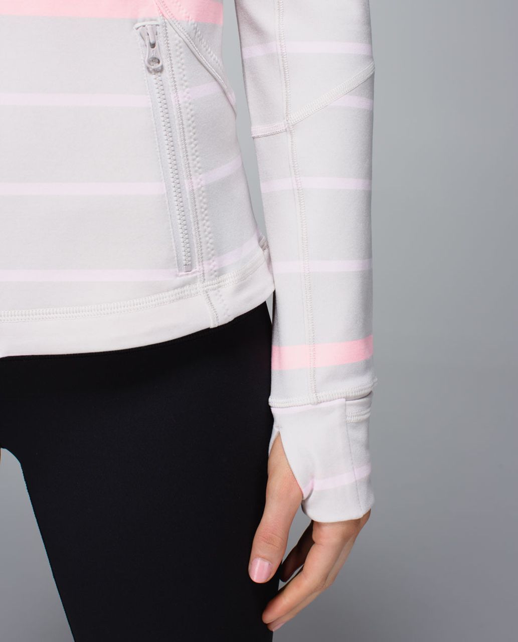 Lululemon Forme Jacket *Cuffins - Pop Stripe Heathered Dune / Barely Pink