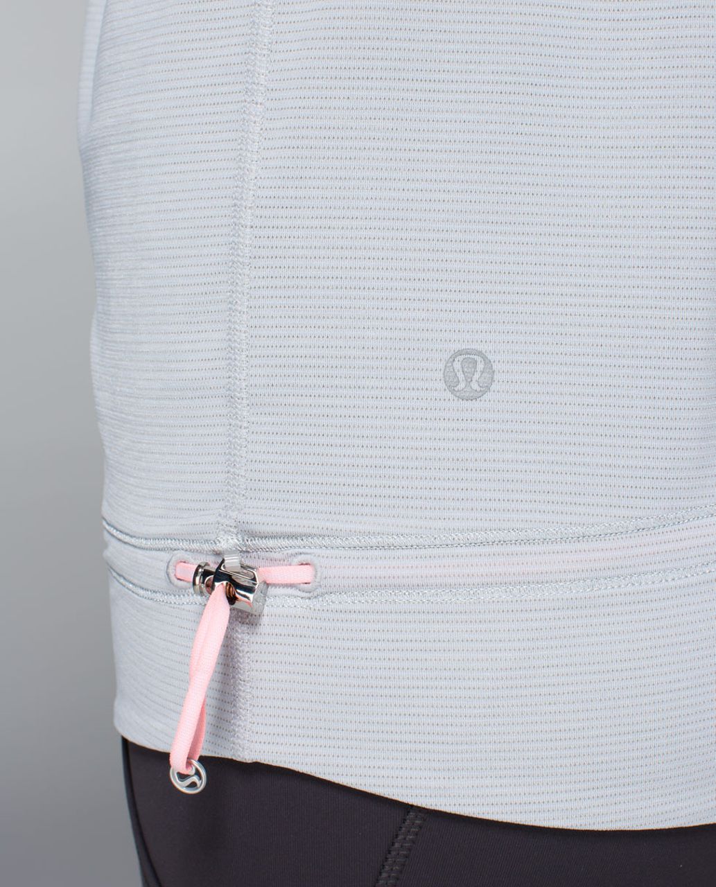 Lululemon Rest Less Tank - Heathered Light Grey / Wee Stripe White Silver Spoon / Bleached Coral