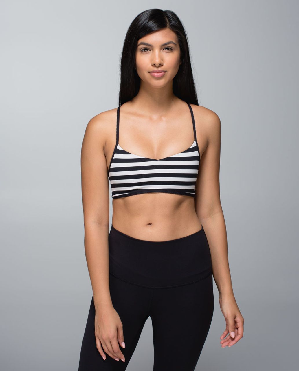 Lululemon Hot Spell Bra - Apex Stripe Black Dune / Black