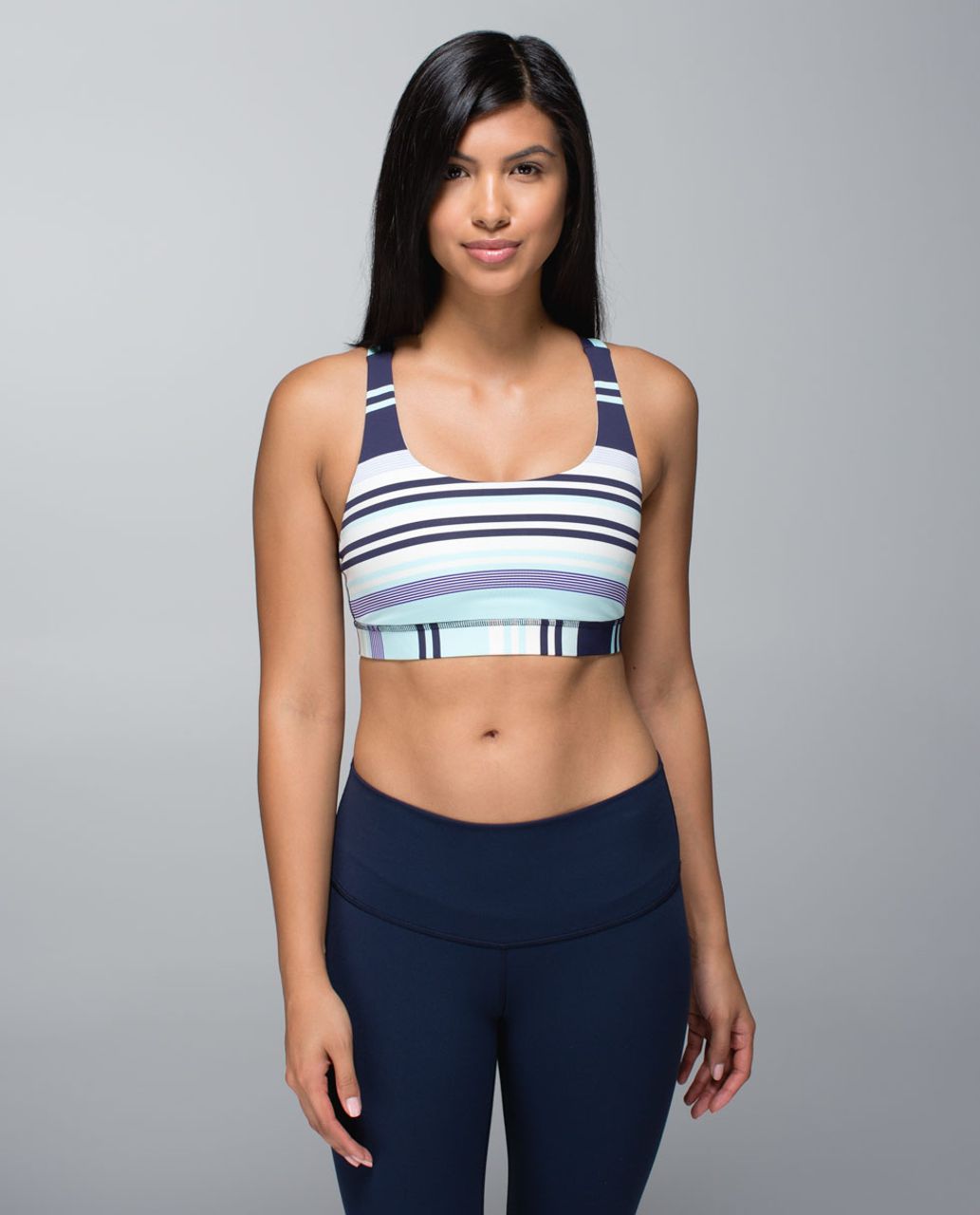 Lululemon Energy Bra - Groovy Stripe Cadet Blue / Aquamarine / Cadet Blue