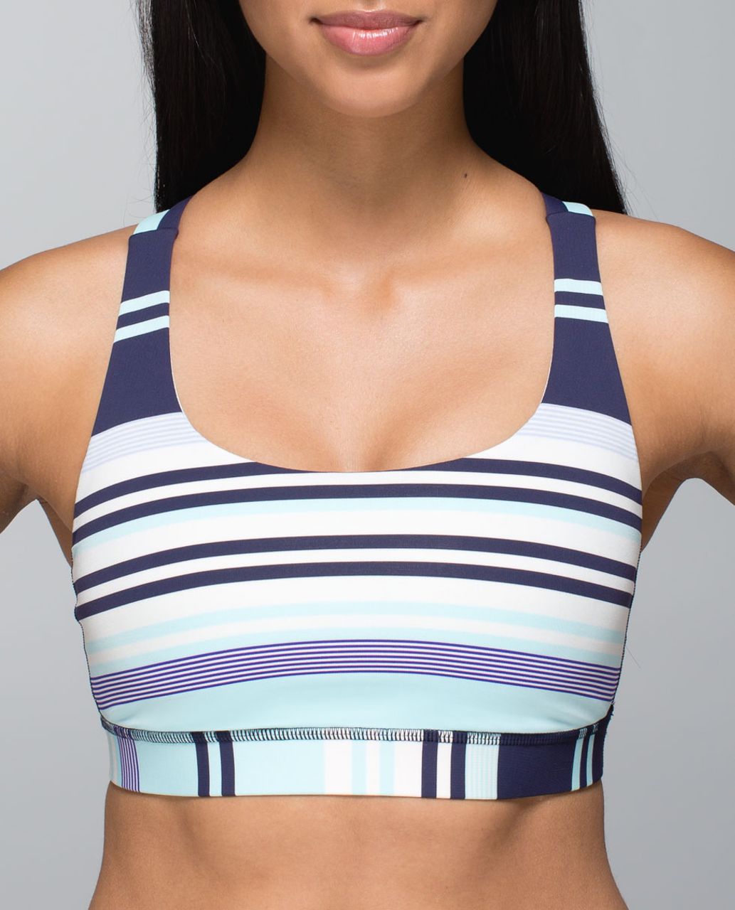 Lululemon Energy Bra - Groovy Stripe Cadet Blue / Aquamarine / Cadet Blue