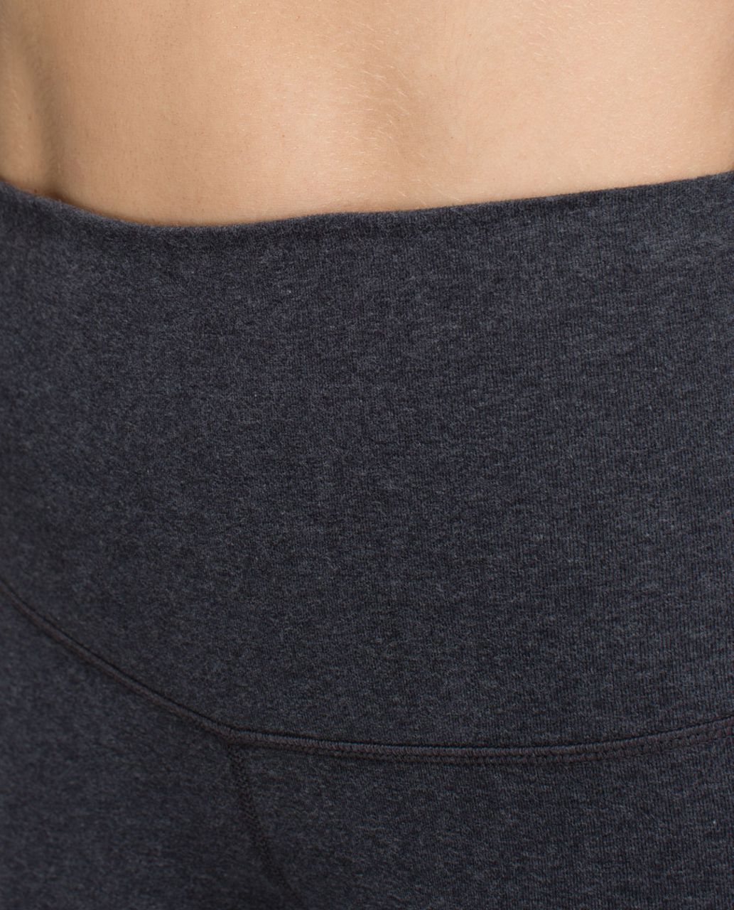 Lululemon Wunder Under Crop *Cotton (Roll Down) - Heathered Black