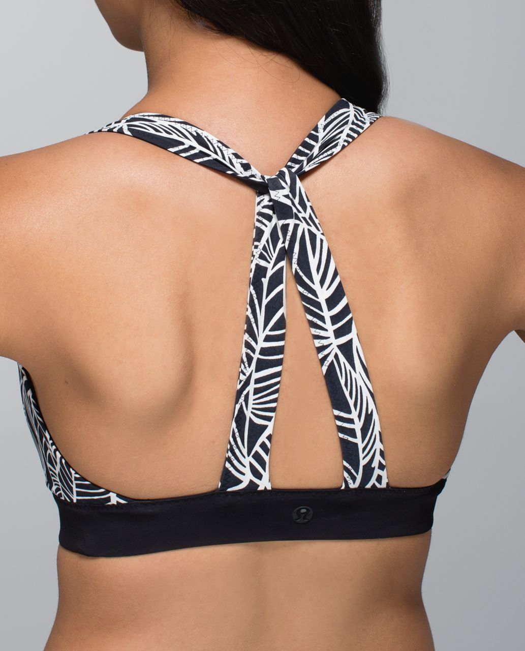 Lululemon Shanti Surf Cross Back Top - Pretty Palm Black Angel Wing / Black