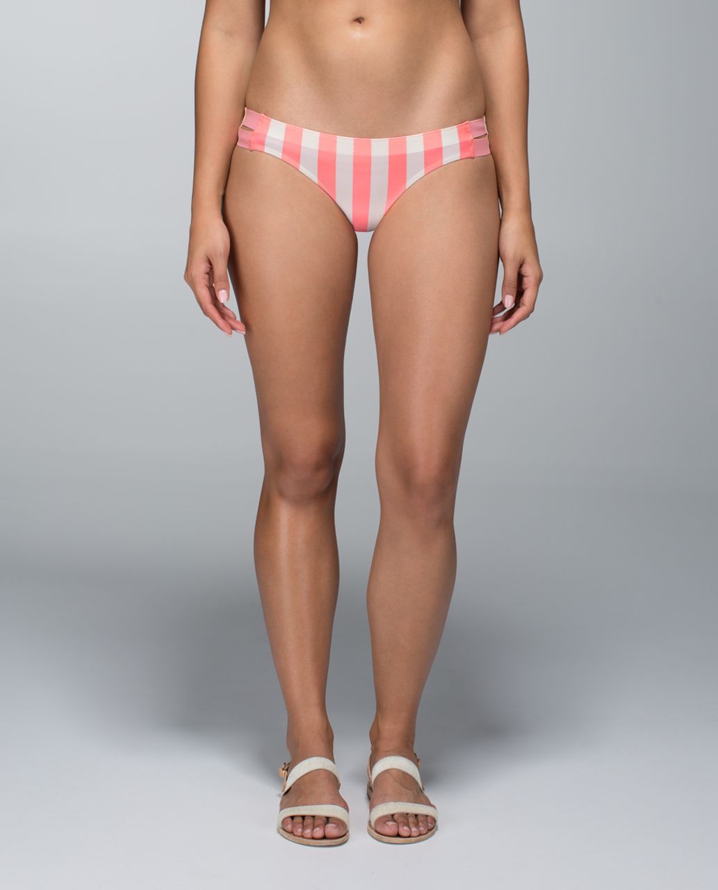 Lululemon Shanti Surf Bikini - Small Steep Stripe Printed Bleached Coral / Bleached Coral