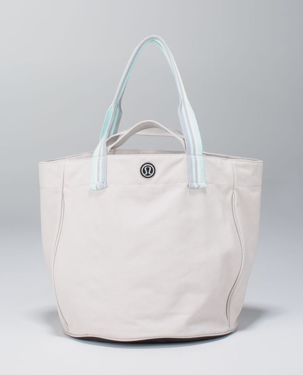 Lululemon White Gold Silver Small Tote Shopping Bags Lunch Reusable  Reflective