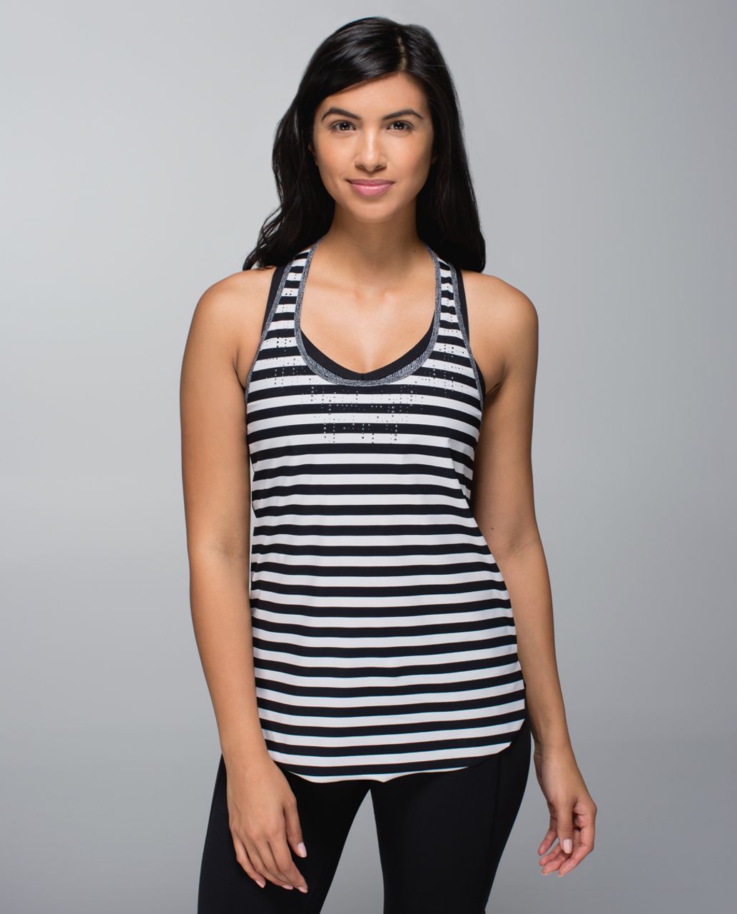 Lululemon Water Bound Singlet - Apex Stripe Printed Black Dune / Black / Burlap Texture Black Dune