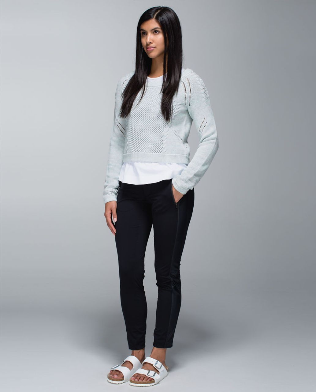 Lululemon Be Present Pullover - White / Barely Pink / Aquamarine / Silver Spoon