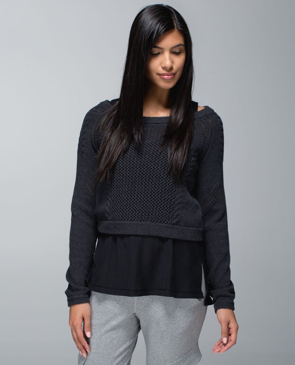 Lululemon Be Present Pullover - Heathered Black - lulu fanatics