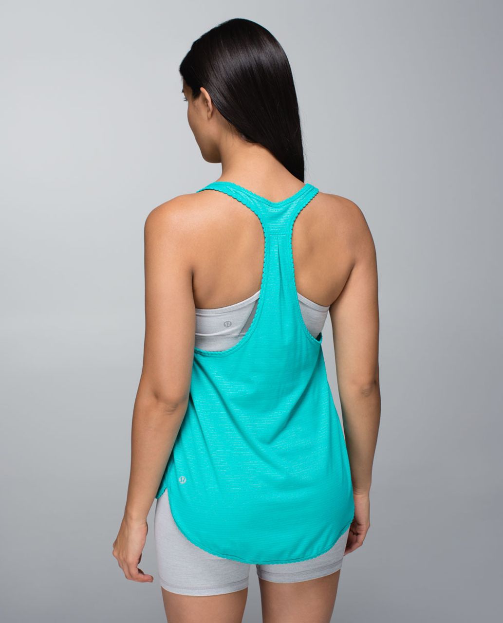 Lululemon 105 F Singlet *Silver - Heathered Blue Tropics