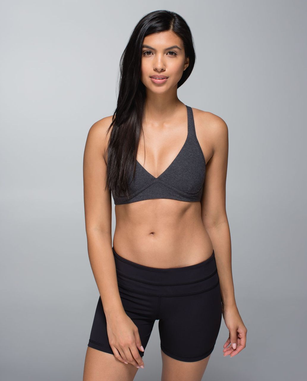 Lululemon Stretch & Asana Bra - Heathered Black / Heathered Medium Grey