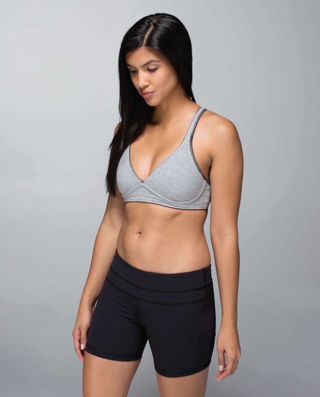 Lululemon Stretch & Asana Bra - Heathered Black / Heathered Medium Grey