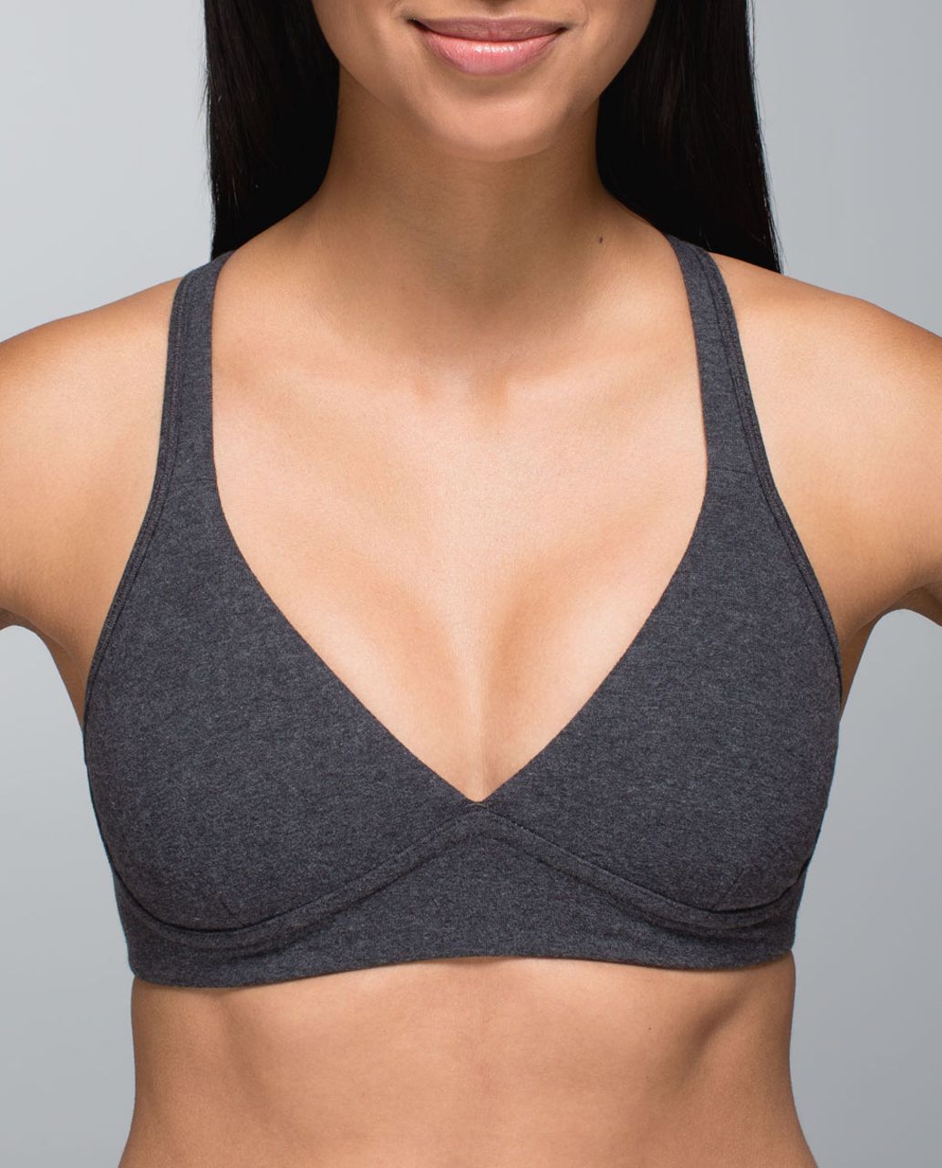 Lululemon Stretch & Asana Bra - Heathered Black / Heathered Medium Grey