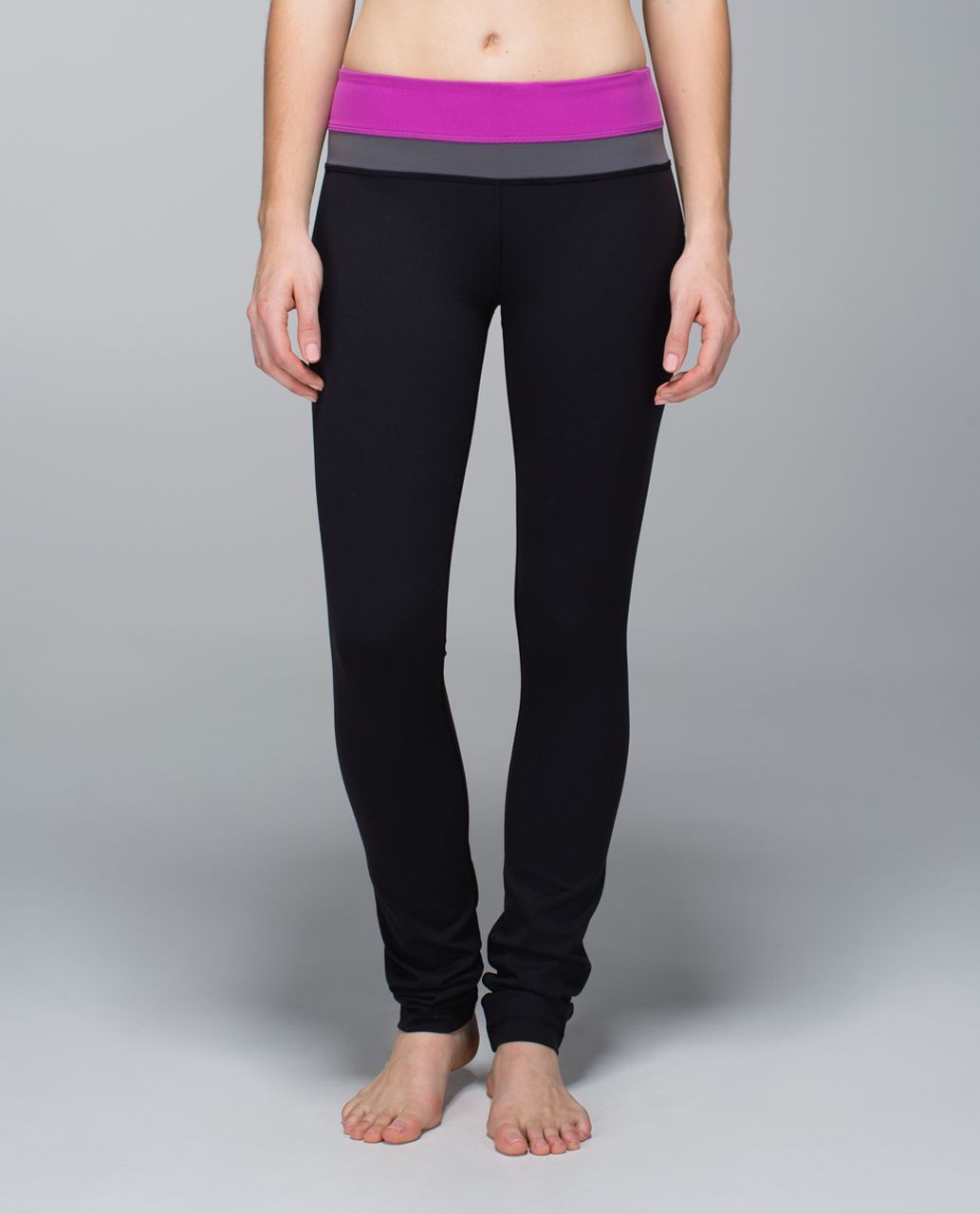 Lululemon Skinny Groove Pant *Full-On Luon - Black / Ultra Violet / Soot Light