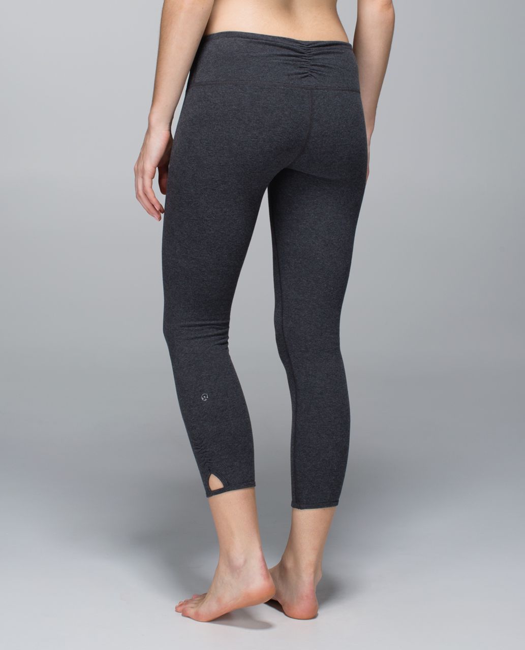 Lululemon Dhanurasana Crop II - Heathered Black - lulu fanatics