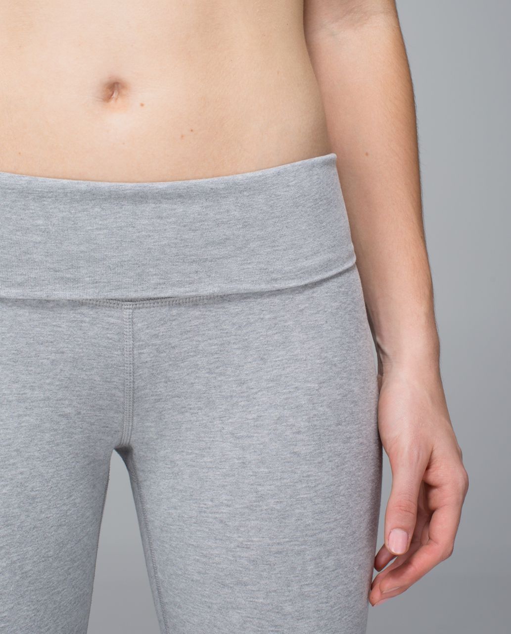 Lululemon Wunder Under Crop *Cotton (Roll Down) - Heathered Medium