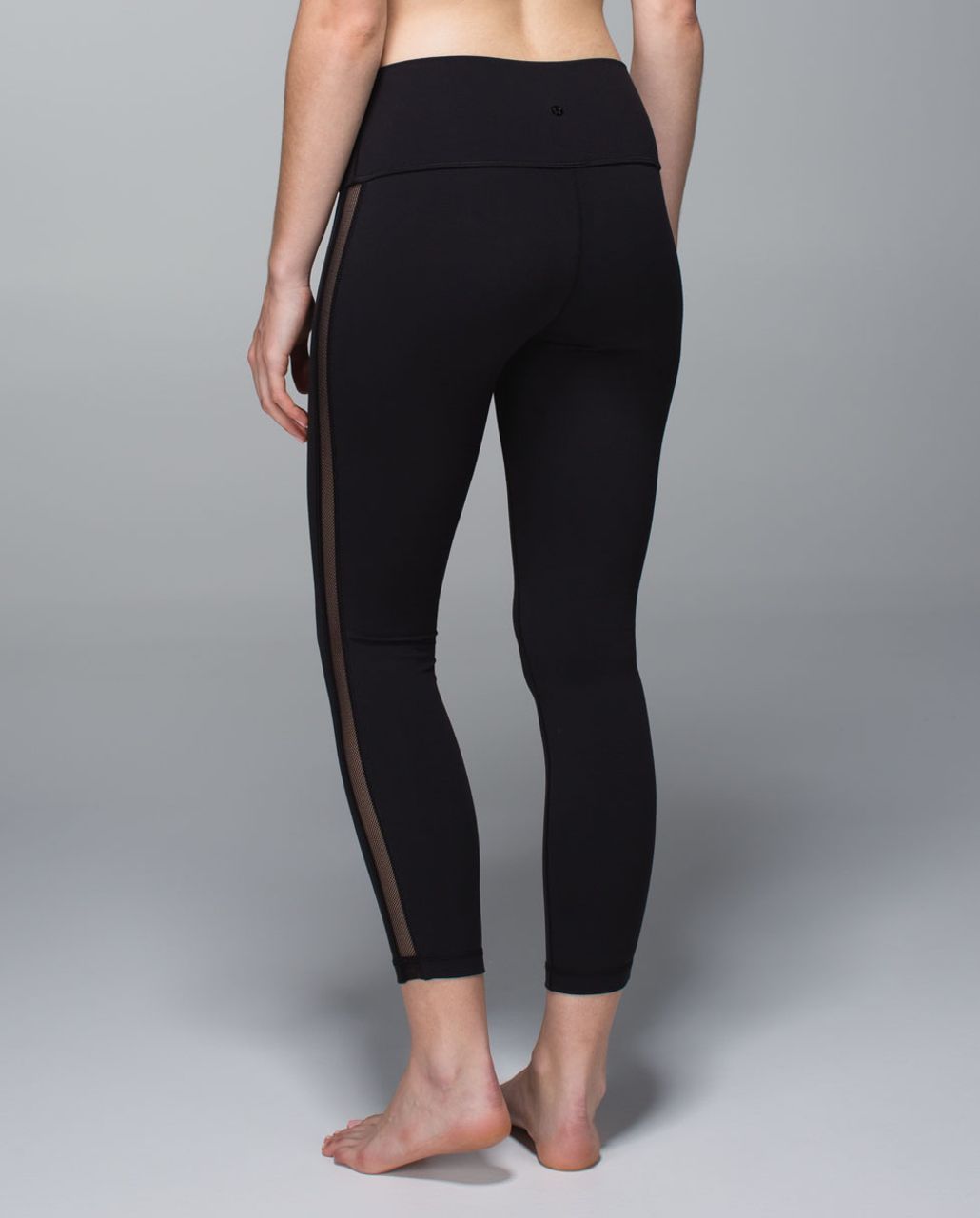 Lululemon Mesh With Me Crop - Heathered Deep Coal / Deep Coal / Heathered  Slate - lulu fanatics