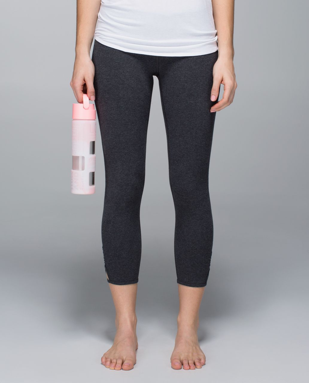 Lululemon Pure Focus Glass Water Bottle - Barely Pink / Bleached Coral / Bleached Coral