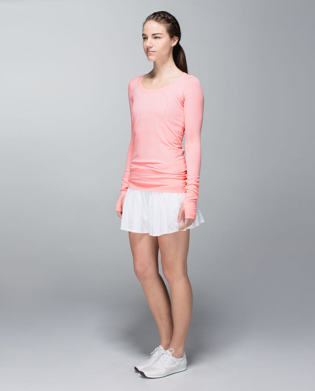 Lululemon Run:  Swiftly Tech Long Sleeve Scoop - Bleached Coral