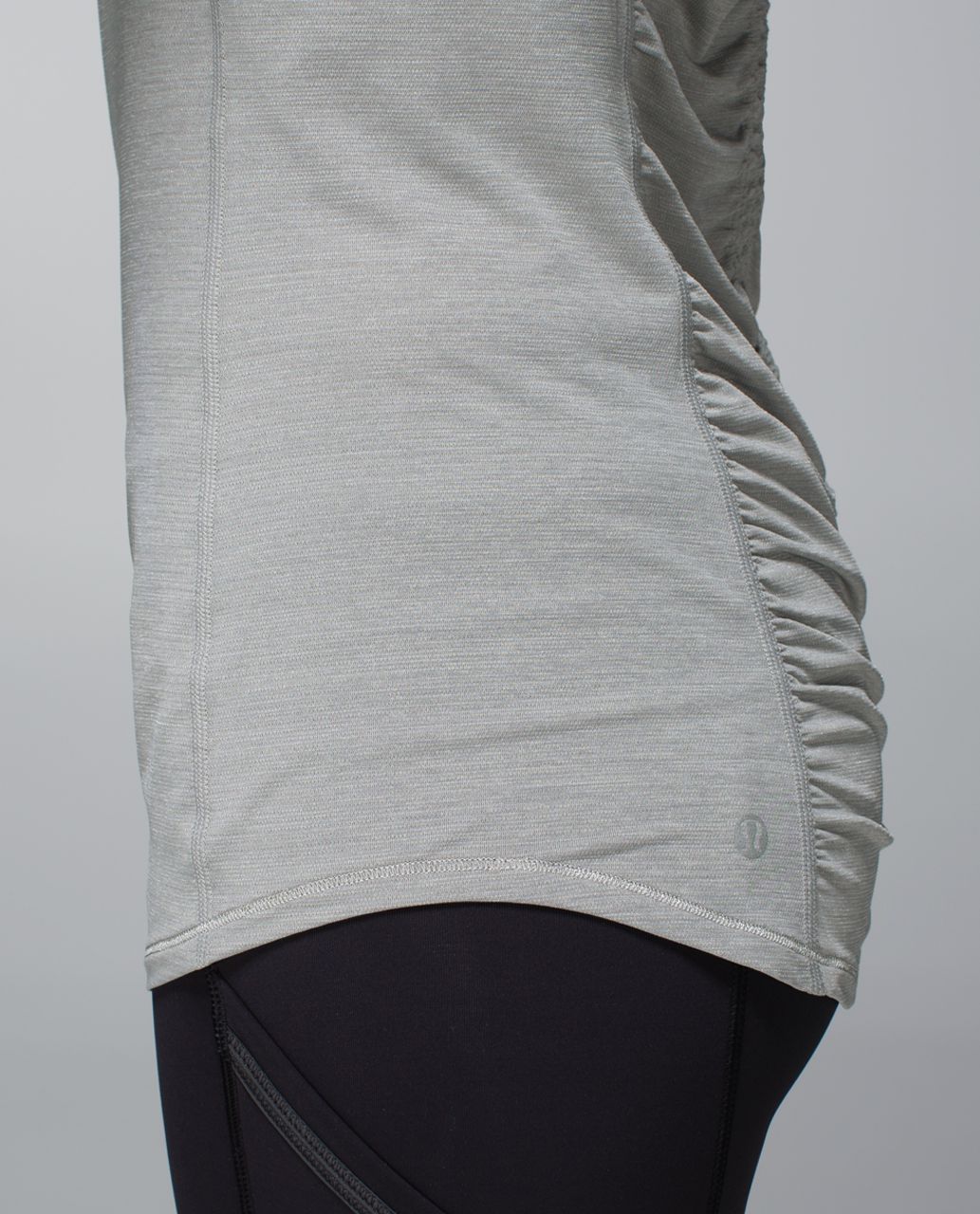 Lululemon Runner Up Tank - Heathered Medium Grey / Wee Stripe White Silver Spoon