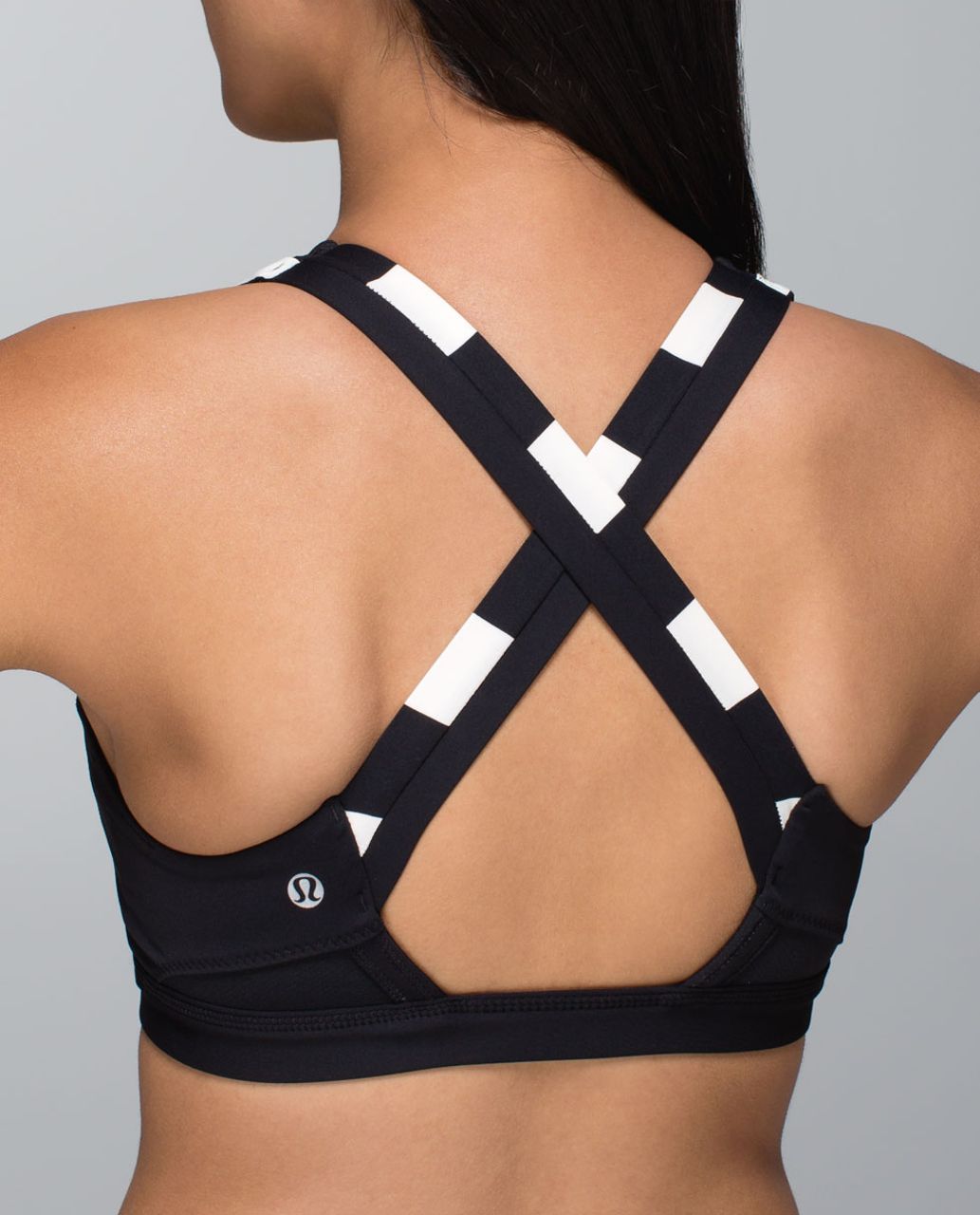 Lululemon Run: Stuff Your Bra II - Straightup Stripe Black Angel Wing /  Black - lulu fanatics