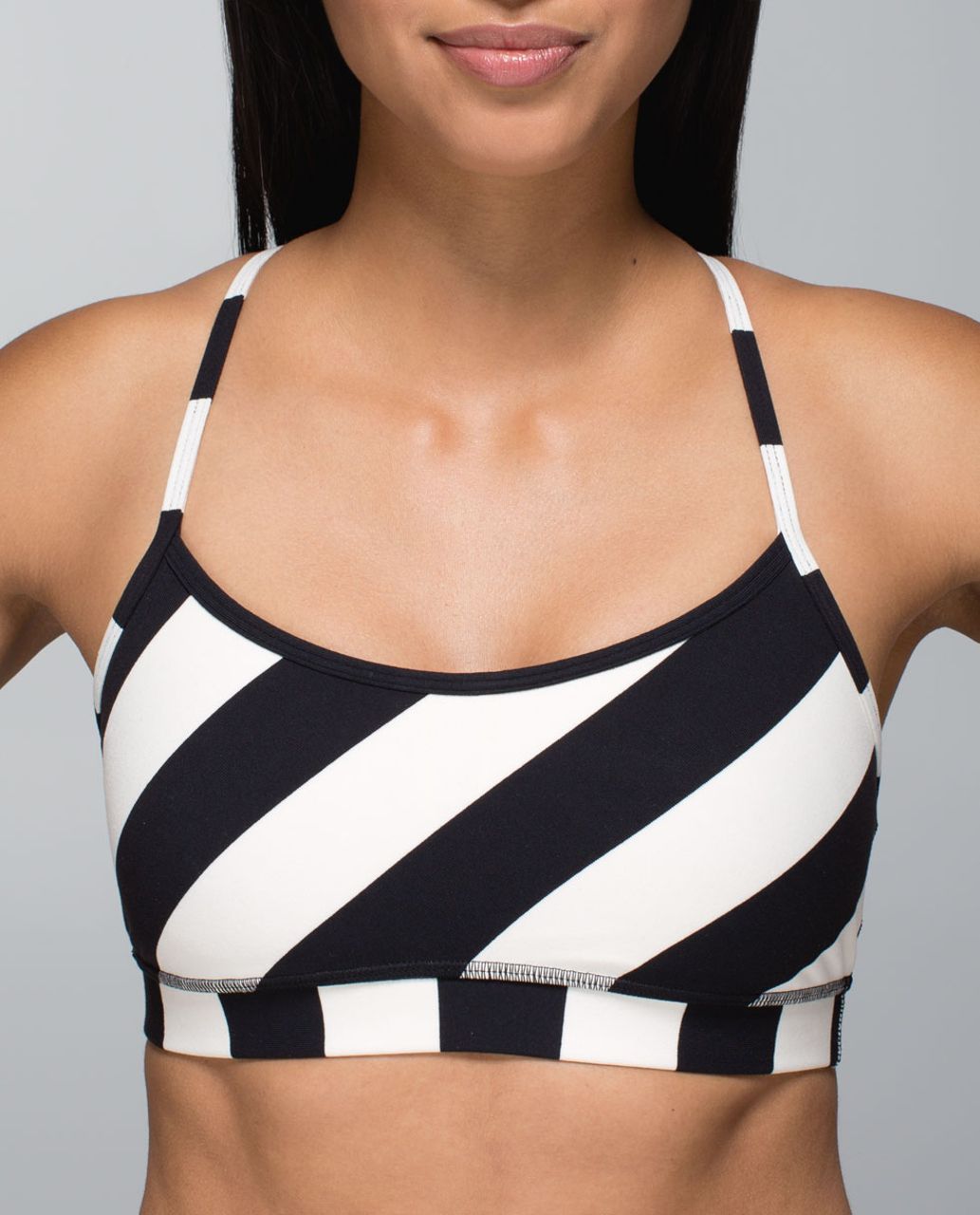 Lululemon Flow Y Bra IV - Steep Stripe Black Horizontal / Black