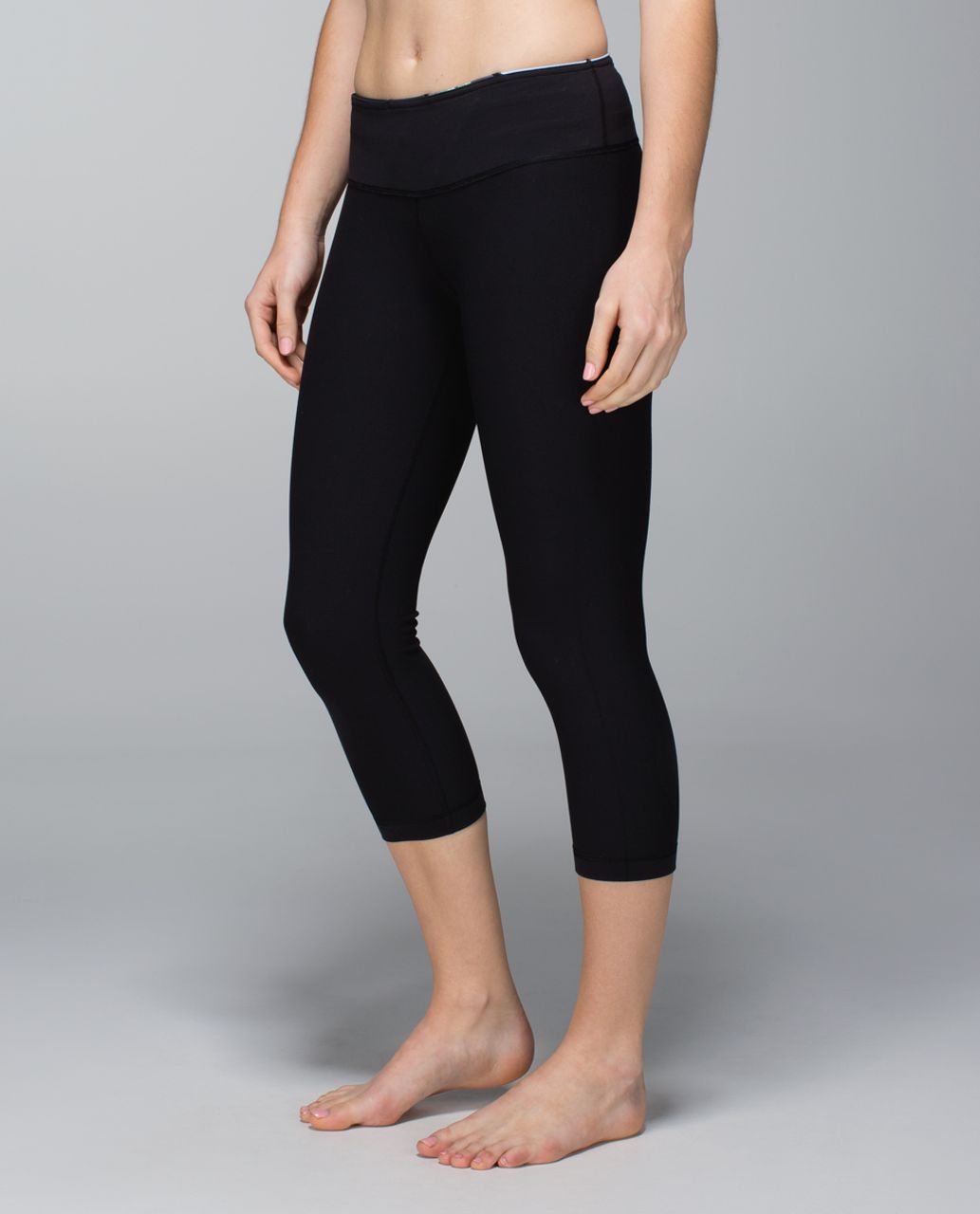 Lululemon Wunder Under Crop *Full-On Luon - Black / Su14 Quilt 13