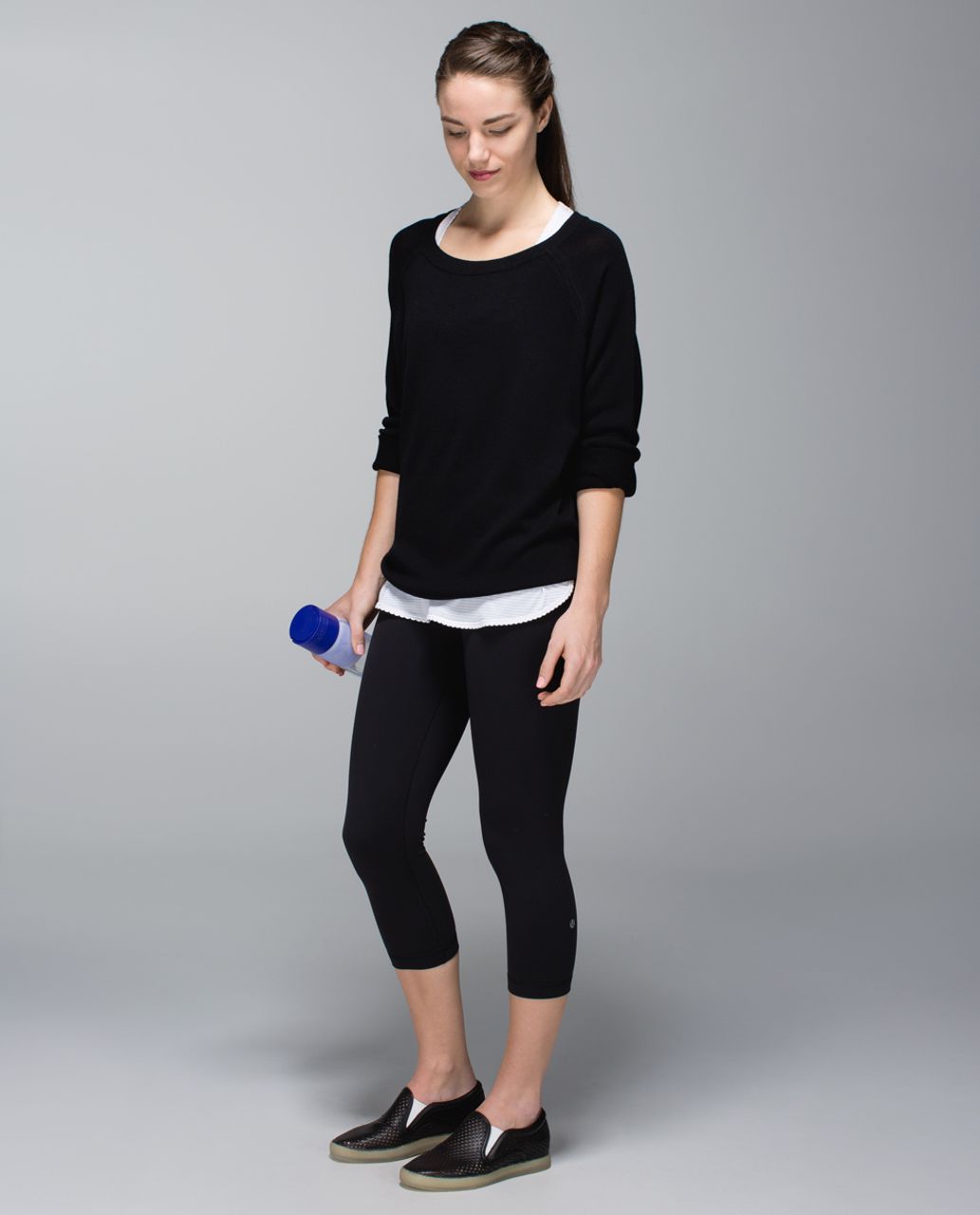 Lululemon Wunder Under Crop *Full-On Luon - Black / Su14 Quilt 13