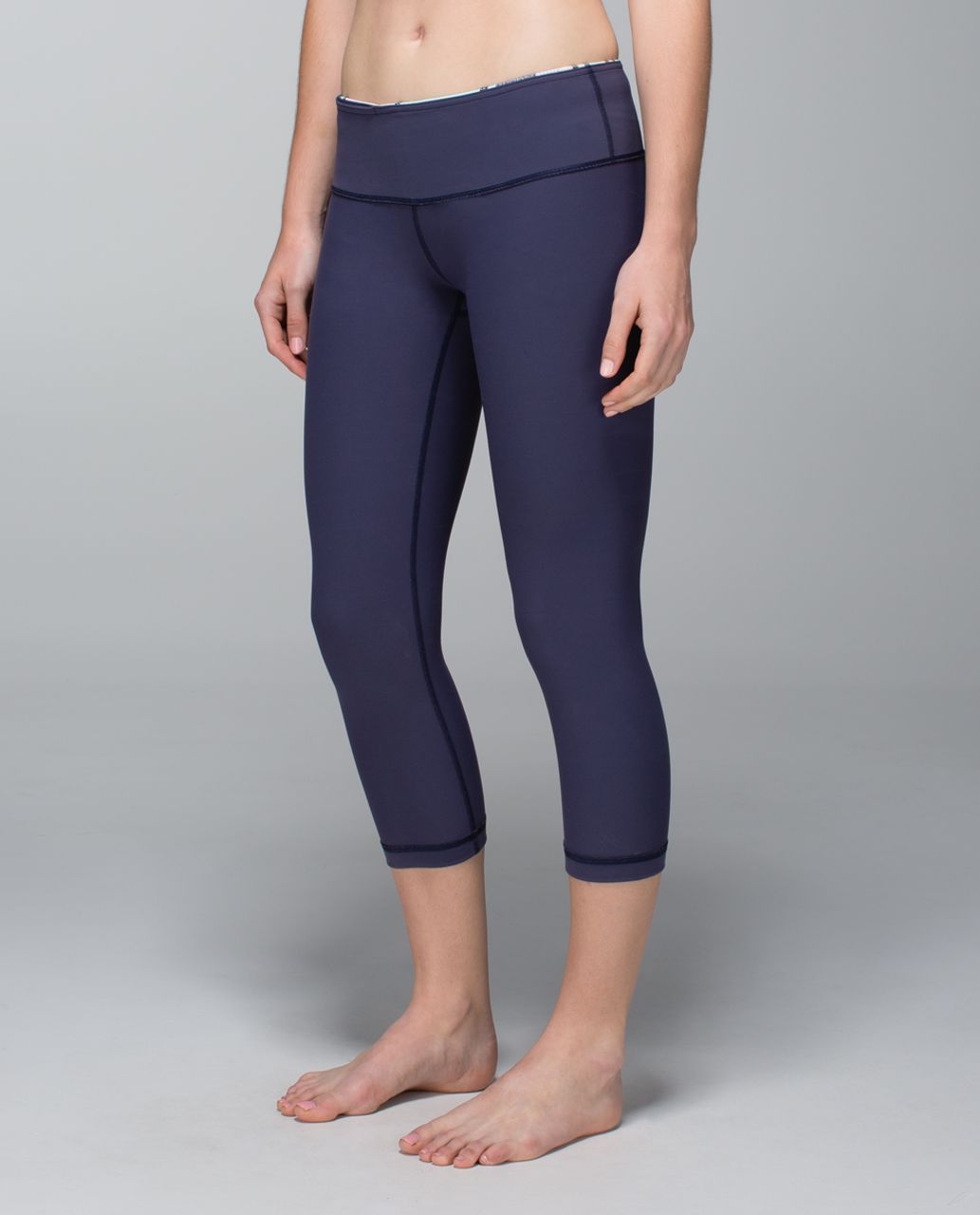 Lululemon Wunder Under Crop *Full-On Luon - Cadet Blue / Su14 Quilt 7