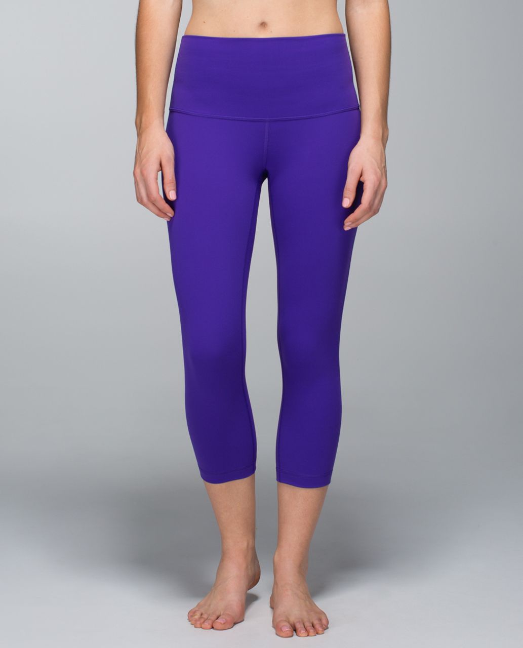 Lululemon 2 Wunder Under Blue Purple Roll Down Legging Crop Align