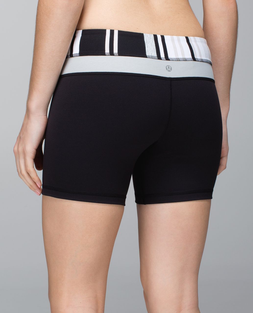 Lululemon Groove Short *Full-On Luon (Regular) - Black / Groovy Stripe  Static Wave Dune / Heathered Light Grey - lulu fanatics