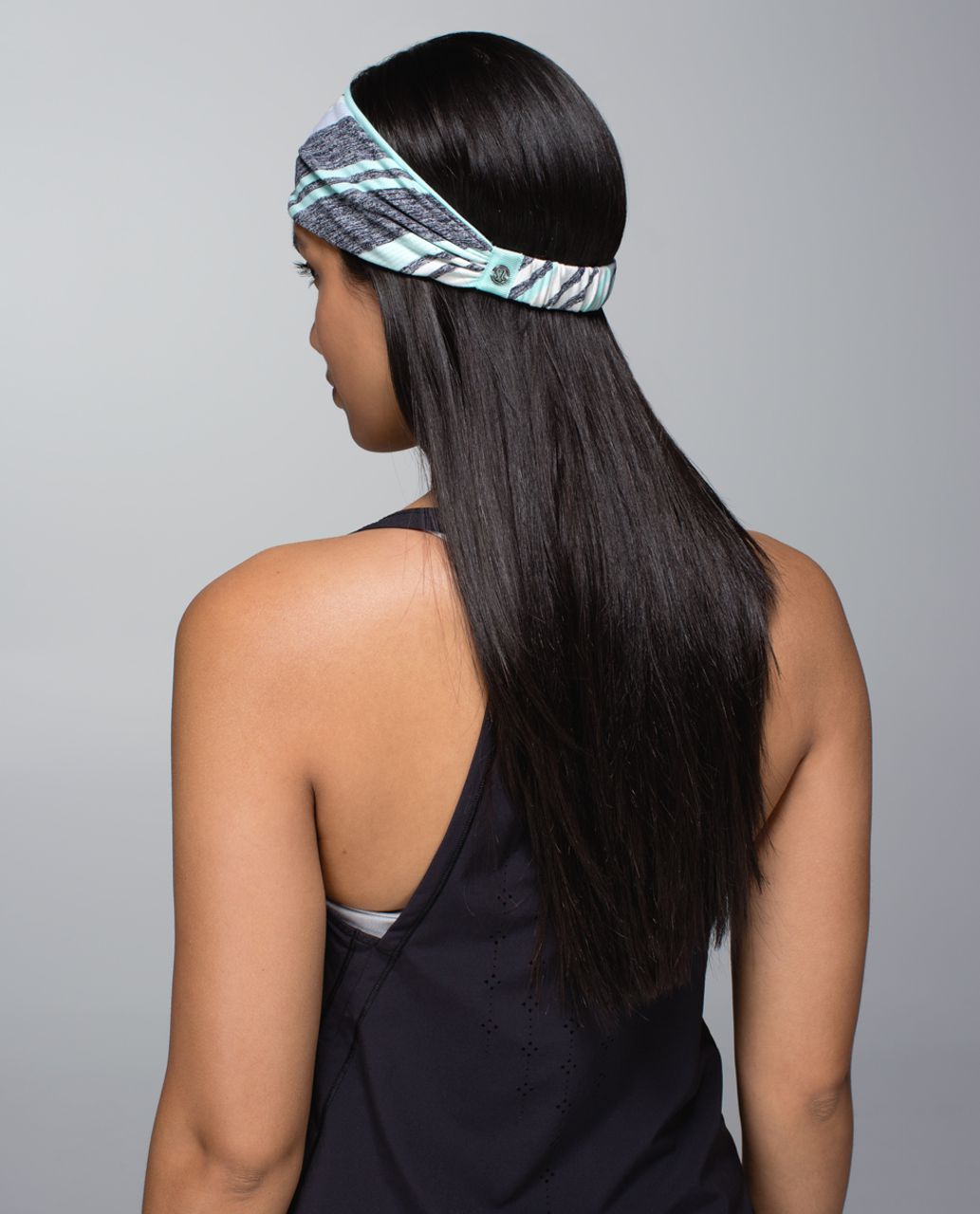 Lululemon Bang Buster Headband *Reversible - Groovy Stripe Static Wave Cadet Blue / Aquamarine