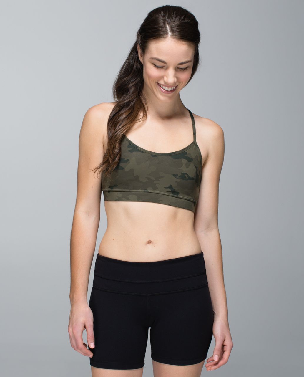 Lululemon Flow Y Bra IV - Savasana Camo 20cm Fatigue Green - lulu fanatics