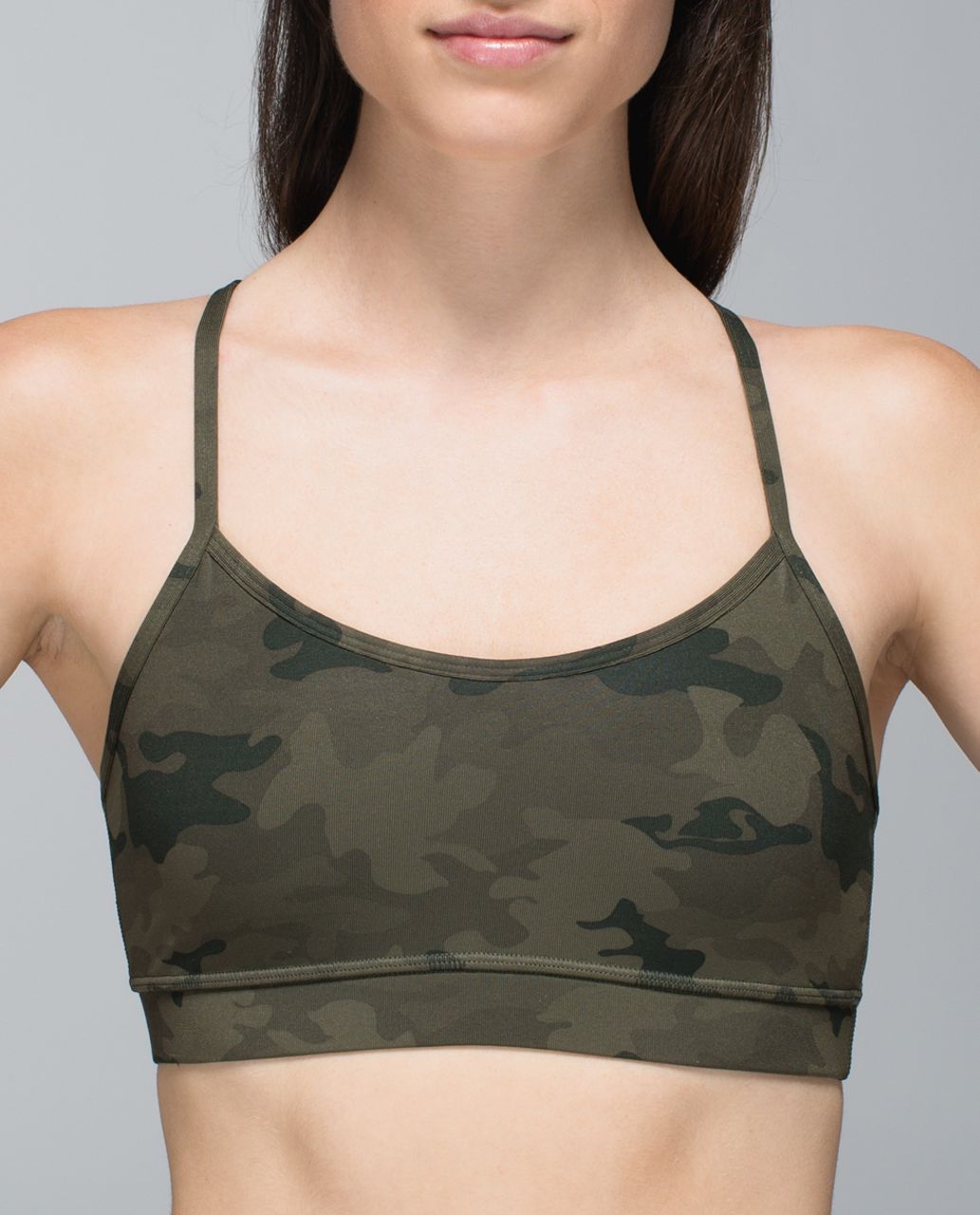 Lululemon Flow Y Bra IV - Savasana Camo 20cm Fatigue Green