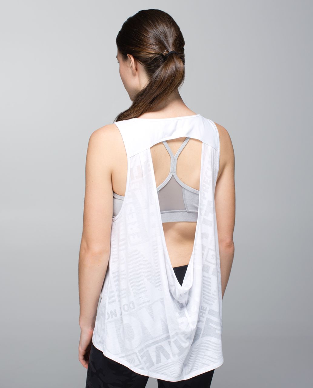 Lululemon Next To Nothing Tank - Exploded Manifesto Pop Block Burnout White / White