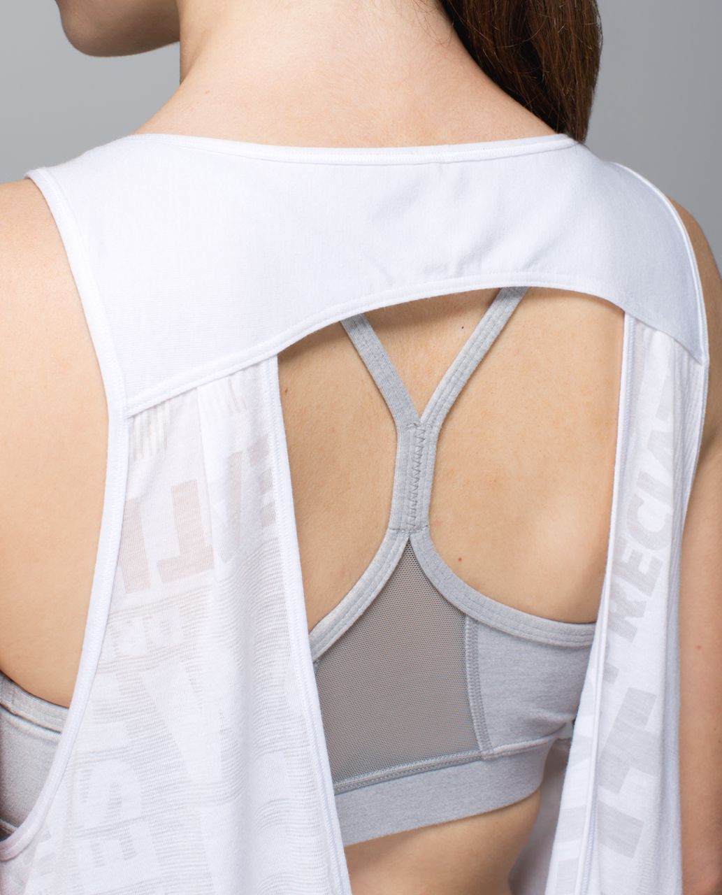 Lululemon Next To Nothing Tank - Exploded Manifesto Pop Block Burnout White / White