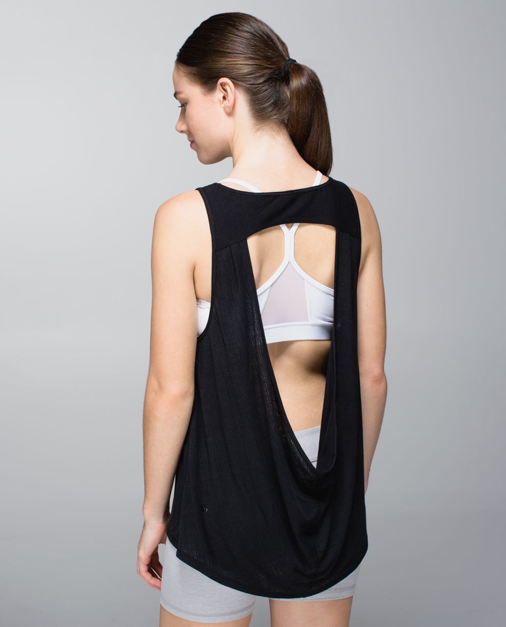 Lululemon Next To Nothing Tank - Burlap Texture Burnout Black / Black