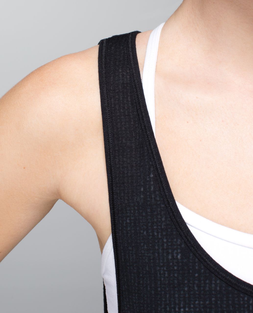 Lululemon Next To Nothing Tank - Burlap Texture Burnout Black / Black ...