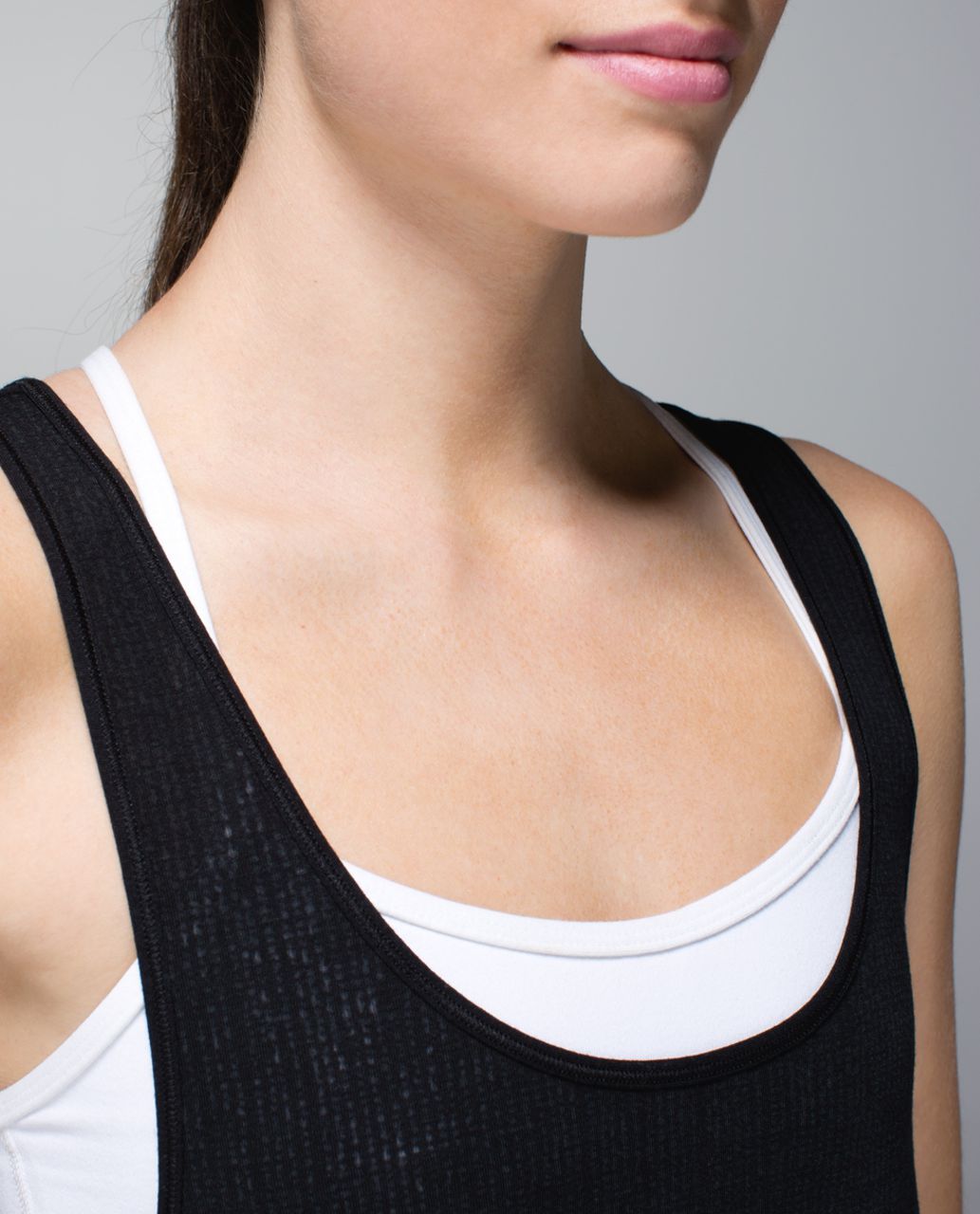 Lululemon Next To Nothing Tank - Burlap Texture Burnout Black / Black