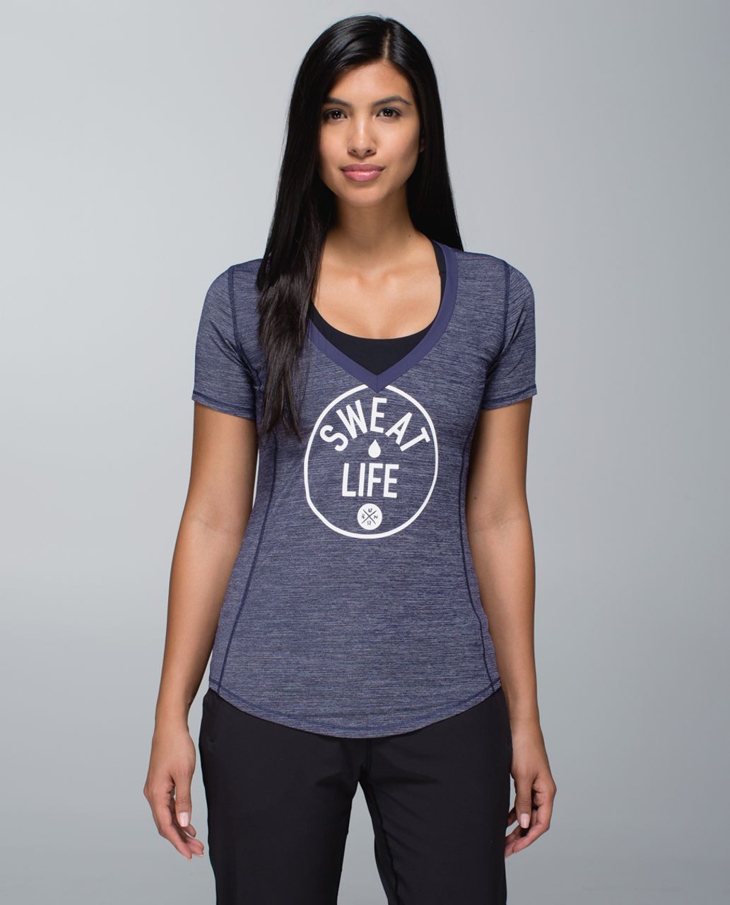 Lululemon Runner Up Short Sleeve - Heathered Cadet Blue / Cadet Blue